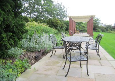 New pavement and pergola