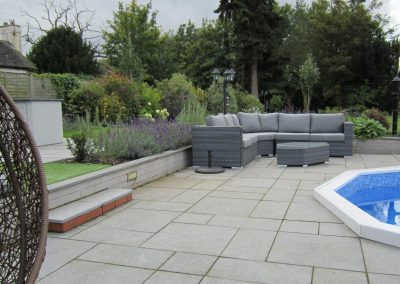 Sunken seating area and pool