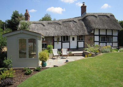 summerhouse and seating area