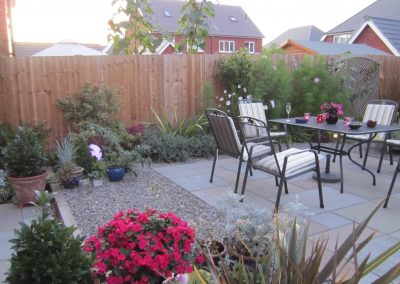 planting around the seating area