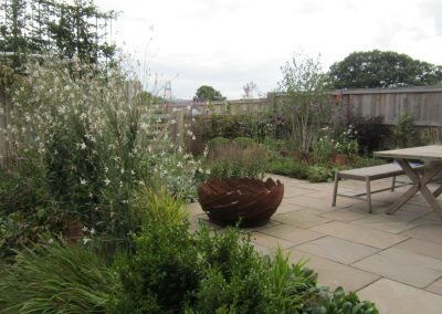 Fire bowl on the terrace